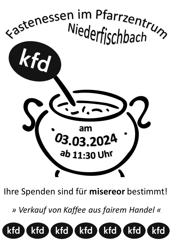 kfd Einladung Fastenessen 03.03.2024 - Niederfischbach